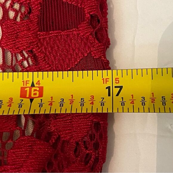 Jessica Howard Sheer Red Lace Party Event Holiday Shift Dress NWOT Size 4P - Picture 13 of 14